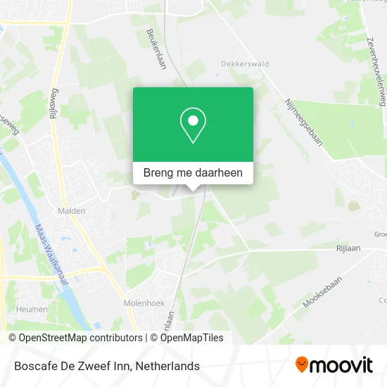 Boscafe De Zweef Inn kaart