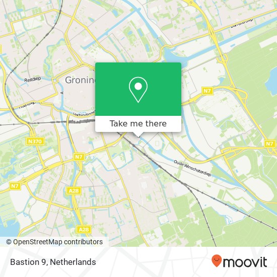 Bastion 9, 9723 ZH Groningen kaart