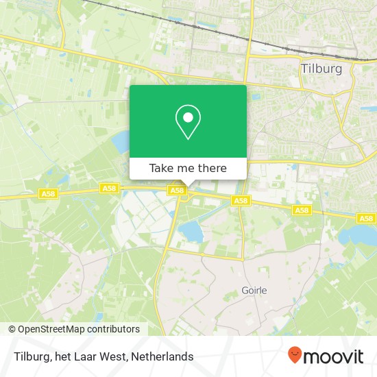 Tilburg, het Laar West kaart