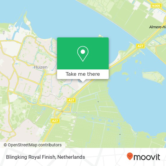 Blingking Royal Finish, Binnendelta kaart