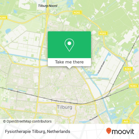 Fysiotherapie Tilburg, Korte Hoefstraat 1B kaart