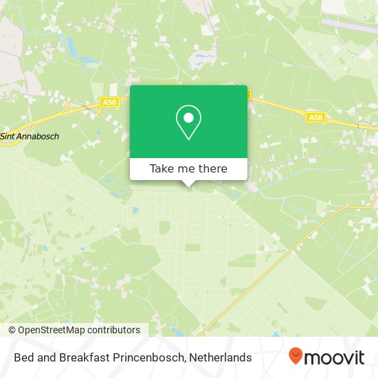 Bed and Breakfast Princenbosch, Snijdersdreef 25 kaart