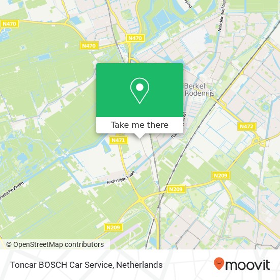 Toncar BOSCH Car Service, Industrieweg kaart