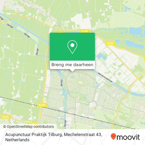 Acupunctuur Praktijk Tilburg, Mechelenstraat 43 kaart