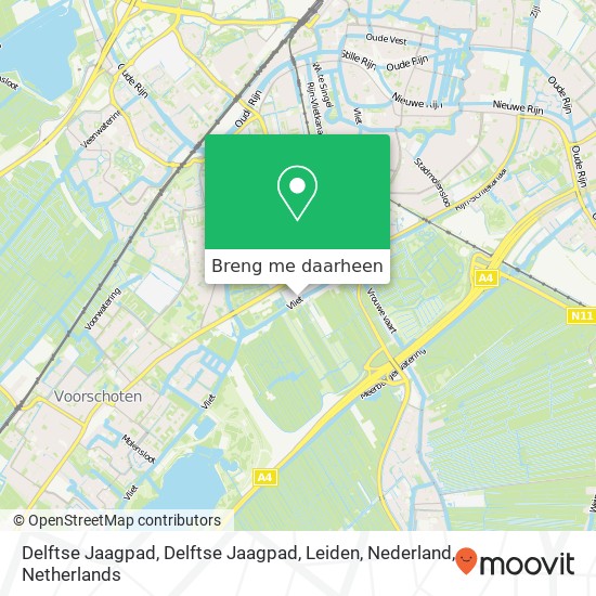 Delftse Jaagpad, Delftse Jaagpad, Leiden, Nederland kaart