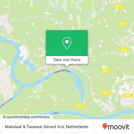 Makelaar & Taxateur Gerard Vos, Maasdijk 2A kaart