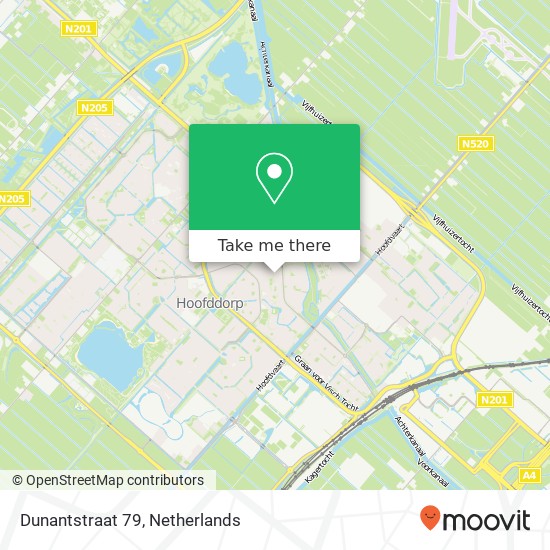 Dunantstraat 79, 2131 RN Hoofddorp kaart