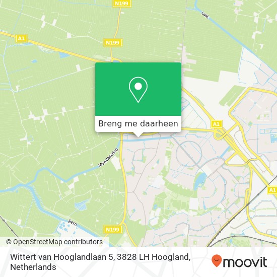 Wittert van Hooglandlaan 5, 3828 LH Hoogland kaart