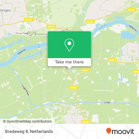 Bredeweg 8, 6668 AS Randwijk kaart