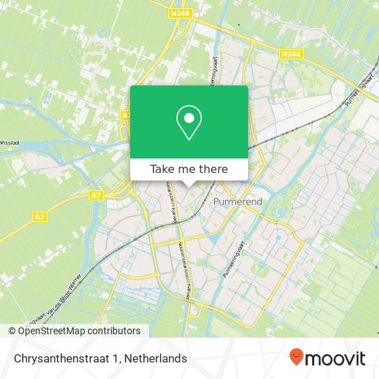 Chrysanthenstraat 1, 1441 HR Purmerend kaart
