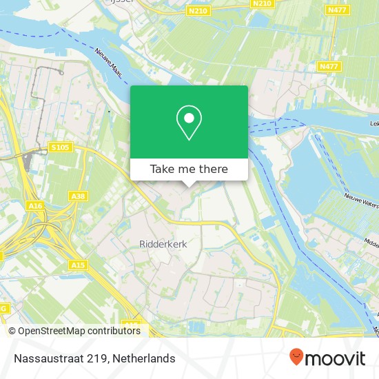 Nassaustraat 219, 2983 RE Ridderkerk kaart