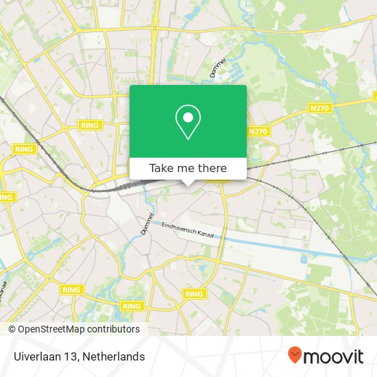 Uiverlaan 13, 5613 AC Eindhoven kaart