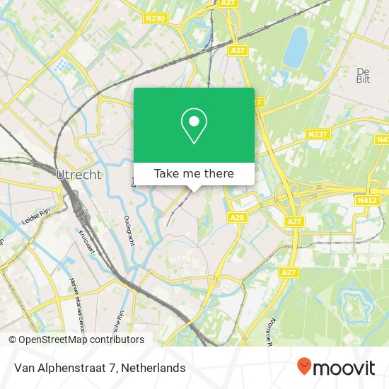 Van Alphenstraat 7, 3581 JA Utrecht kaart
