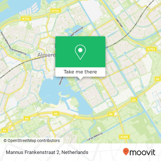 Mannus Frankenstraat 2, 1325 LT Almere-Stad kaart