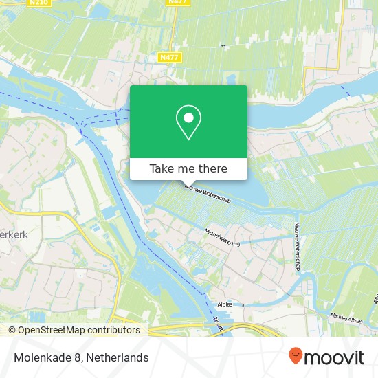 Molenkade 8, Molenkade 8, 2954 Alblasserdam, Nederland kaart