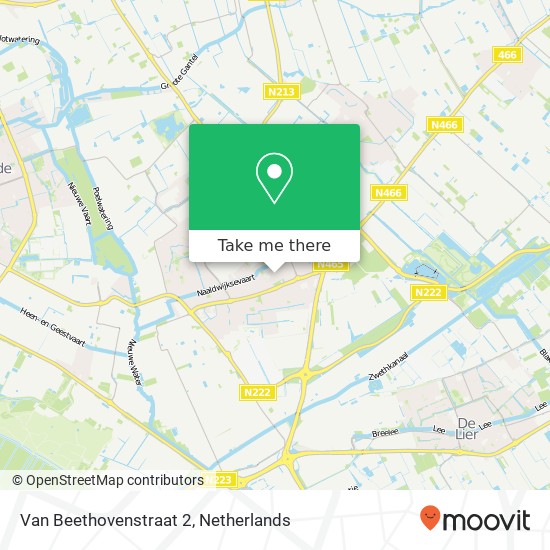 Van Beethovenstraat 2, 2671 TD Naaldwijk kaart