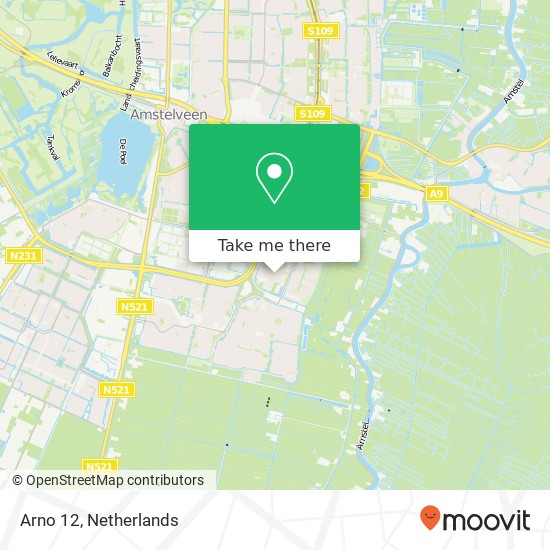 Arno 12, 1186 LG Amstelveen kaart