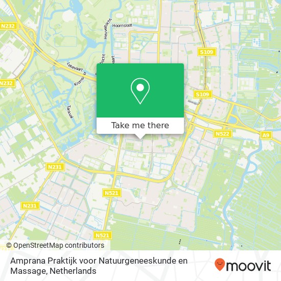 Amprana Praktijk voor Natuurgeneeskunde en Massage, Lindenlaan 75 kaart