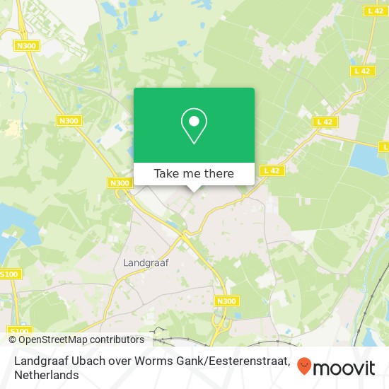 Landgraaf Ubach over Worms Gank / Eesterenstraat kaart
