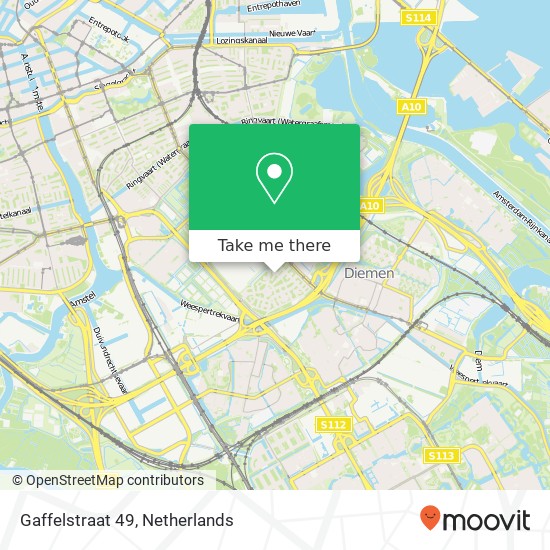 Gaffelstraat 49, 1097 VW Amsterdam kaart