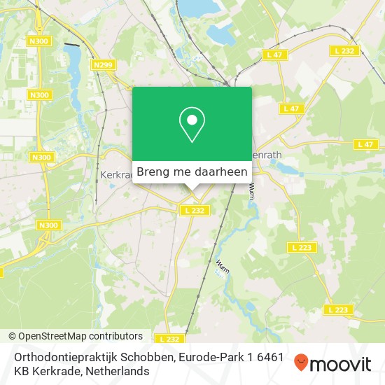 Orthodontiepraktijk Schobben, Eurode-Park 1 6461 KB Kerkrade kaart