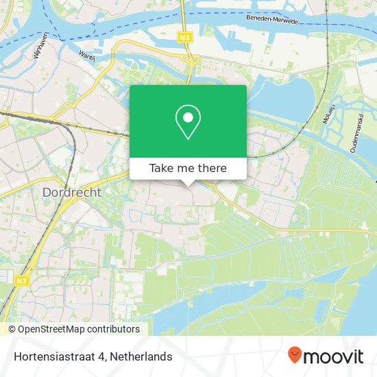 Hortensiastraat 4, 3319 HE Dordrecht kaart