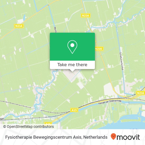 Fysiotherapie Bewegingscentrum Axis, Burgemeester van der Bruggelaan kaart