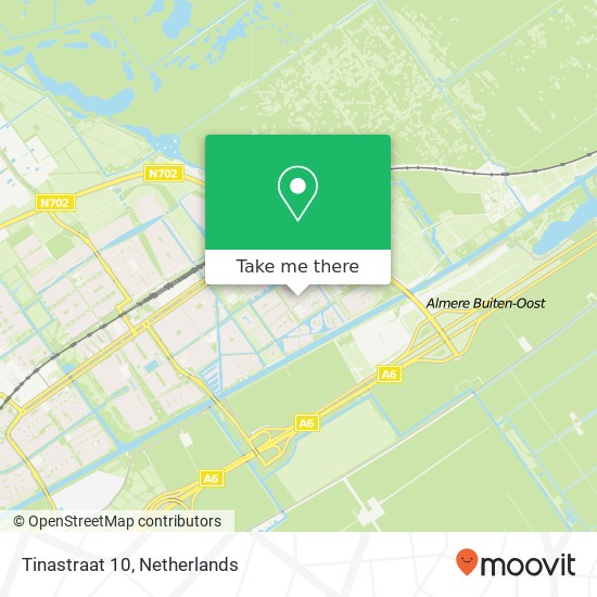 Tinastraat 10, 1336 KR Almere-Buiten kaart