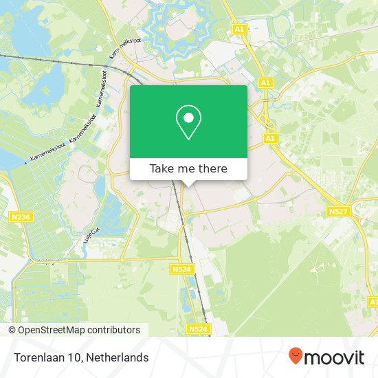 Torenlaan 10, 1402 AV Bussum kaart