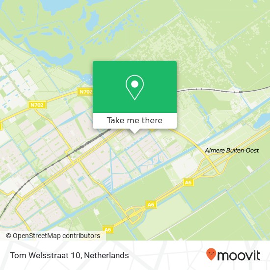 Tom Welsstraat 10, 1336 CP Almere-Buiten kaart