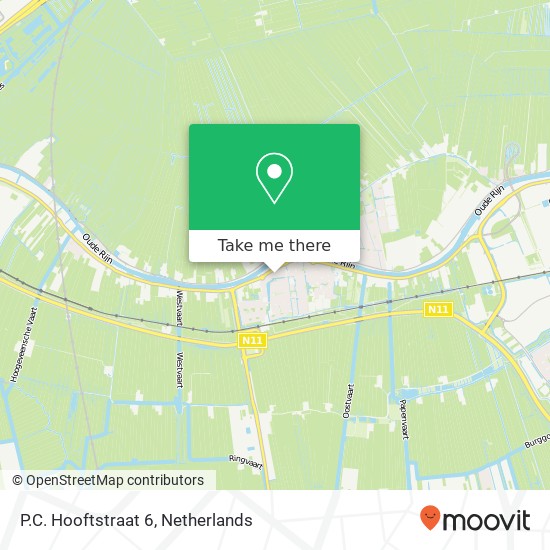 P.C. Hooftstraat 6, 2394 EH Hazerswoude-Rijndijk kaart