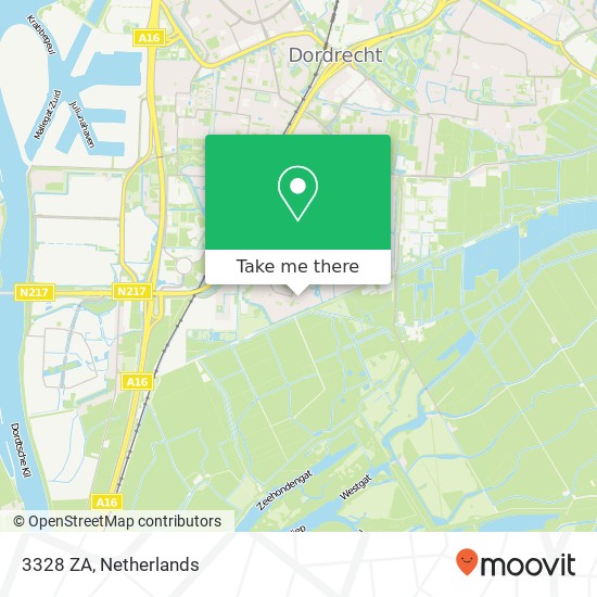 3328 ZA, 3328 ZA Dordrecht, Nederland kaart