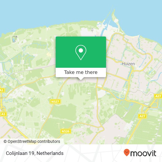 Colijnlaan 19, 1272 GK Huizen kaart