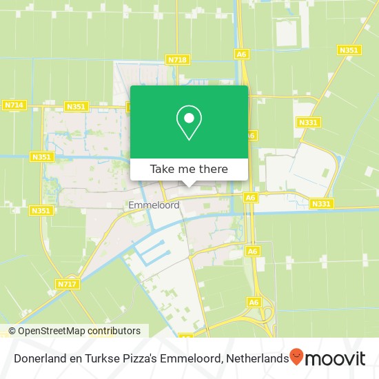 Donerland en Turkse Pizza's Emmeloord, Lange Nering 49 kaart