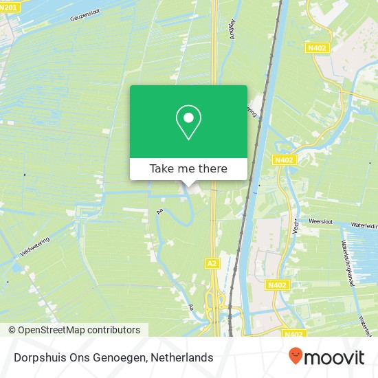 Dorpshuis Ons Genoegen, Doude van Troostwijkstraat 20 kaart