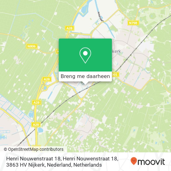 Henri Nouwenstraat 18, Henri Nouwenstraat 18, 3863 HV Nijkerk, Nederland kaart
