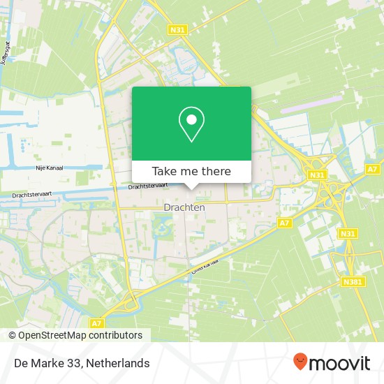 De Marke 33, De Marke 33, 9203 DV Drachten, Nederland kaart