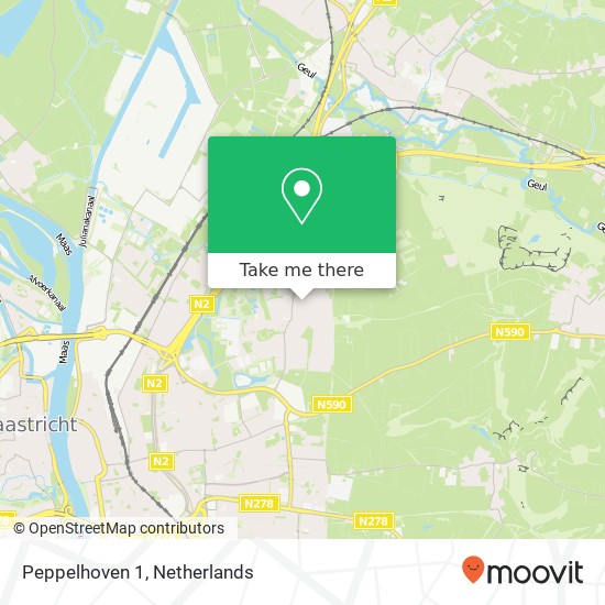 Peppelhoven 1, 6225 GX Maastricht kaart