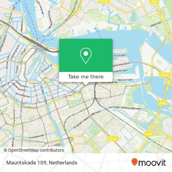 Mauritskade 109, 1093 RT Amsterdam kaart