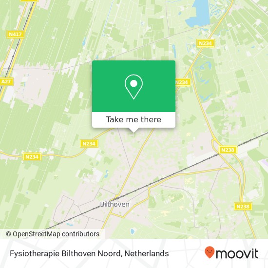 Fysiotherapie Bilthoven Noord, De Hooghlaan 2F kaart