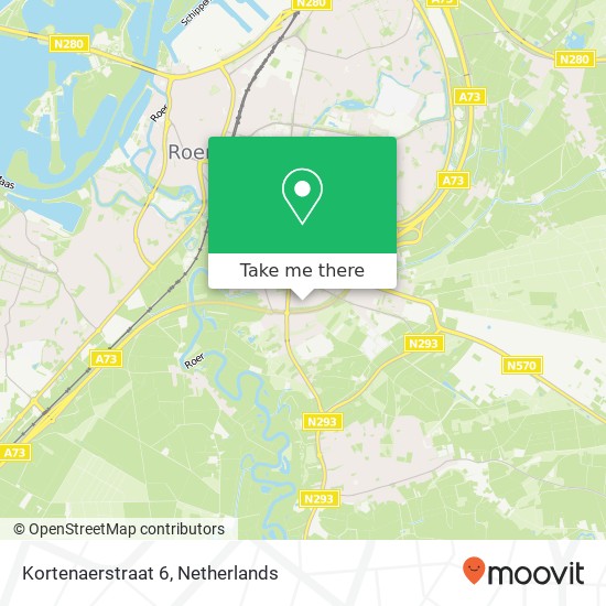 Kortenaerstraat 6, 6045 XR Roermond kaart