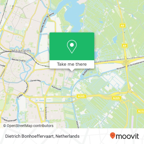 Dietrich Bonhoeffervaart, Dietrich Bonhoeffervaart, 2033 Haarlem, Nederland kaart