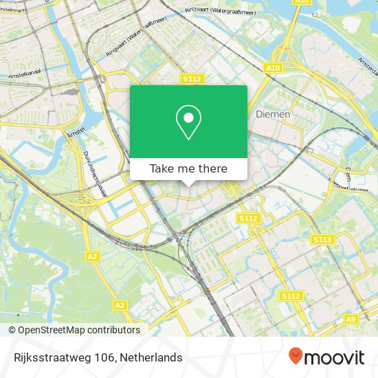 Rijksstraatweg 106, 1115 AT Duivendrecht kaart