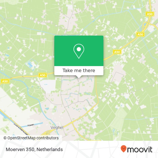 Moerven 350, 5464 PG Veghel kaart