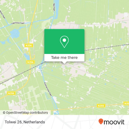 Tolwei 26, 9271 HM De Westereen kaart