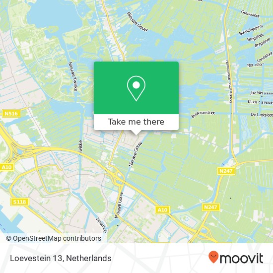 Loevestein 13, 1121 HE Landsmeer kaart