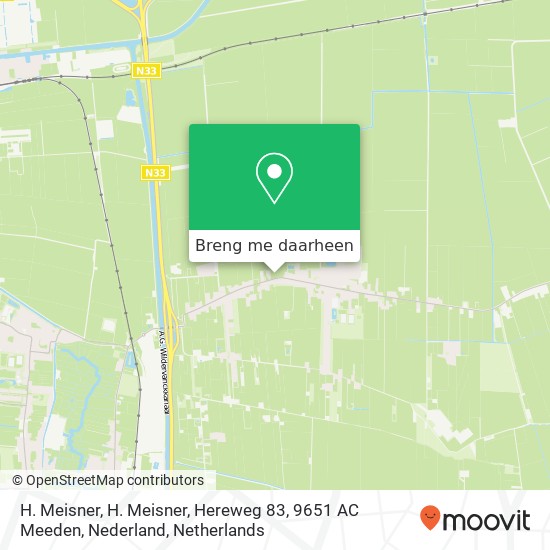 H. Meisner, H. Meisner, Hereweg 83, 9651 AC Meeden, Nederland kaart