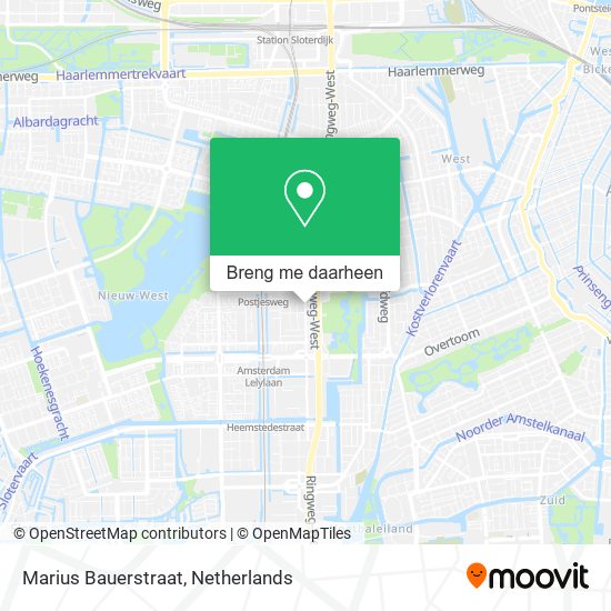 Marius Bauerstraat kaart