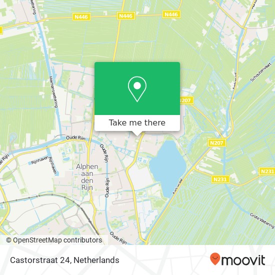 Castorstraat 24, 2402 BV Alphen aan den Rijn kaart