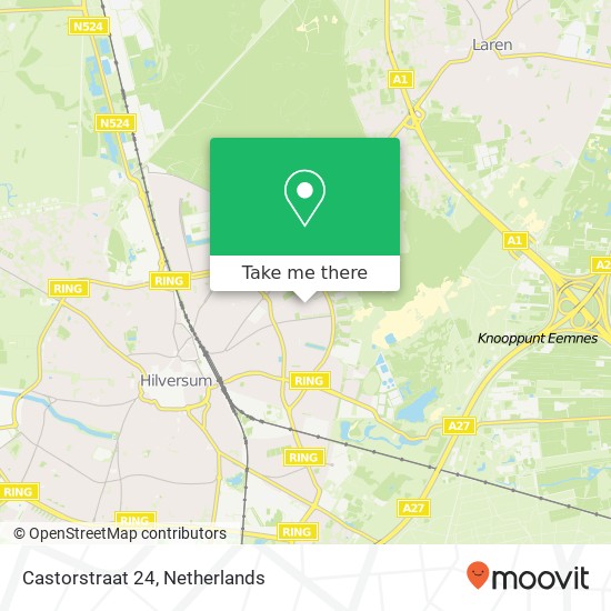 Castorstraat 24, 1223 EX Hilversum kaart